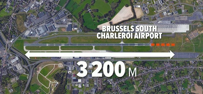 Piste d'atterrissage aéroport de Charleroi